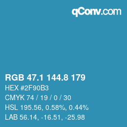 Farbcode: RGB 47.1 144.8 179 | qconv.com