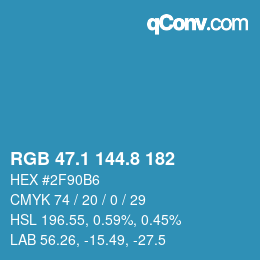 カラーコード: RGB 47.1 144.8 182 | qconv.com