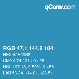 Color code: RGB 47.1 144.8 184 | qconv.com