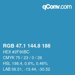 Color code: RGB 47.1 144.8 188 | qconv.com