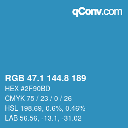 Color code: RGB 47.1 144.8 189 | qconv.com