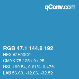 Color code: RGB 47.1 144.8 192 | qconv.com