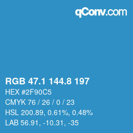 Color code: RGB 47.1 144.8 197 | qconv.com