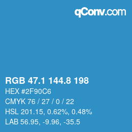 Color code: RGB 47.1 144.8 198 | qconv.com
