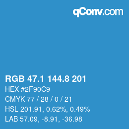 カラーコード: RGB 47.1 144.8 201 | qconv.com