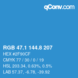 Color code: RGB 47.1 144.8 207 | qconv.com