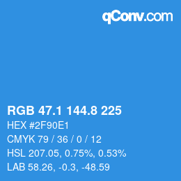 Color code: RGB 47.1 144.8 225 | qconv.com
