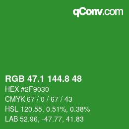 カラーコード: RGB 47.1 144.8 48 | qconv.com