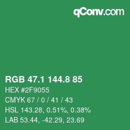 カラーコード: RGB 47.1 144.8 85 | qconv.com