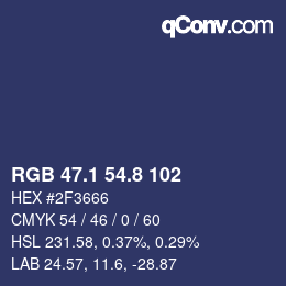 Color code: RGB 47.1 54.8 102 | qconv.com