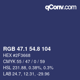 カラーコード: RGB 47.1 54.8 104 | qconv.com