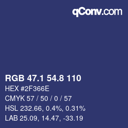 カラーコード: RGB 47.1 54.8 110 | qconv.com