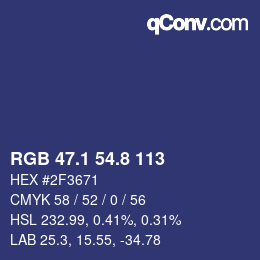 Farbcode: RGB 47.1 54.8 113 | qconv.com