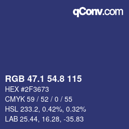 カラーコード: RGB 47.1 54.8 115 | qconv.com