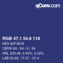 Color code: RGB 47.1 54.8 118 | qconv.com
