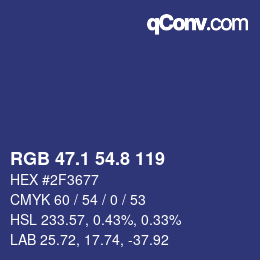 カラーコード: RGB 47.1 54.8 119 | qconv.com