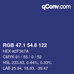 Color code: RGB 47.1 54.8 122 | qconv.com