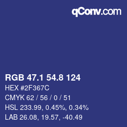Color code: RGB 47.1 54.8 124 | qconv.com