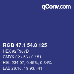 Color code: RGB 47.1 54.8 125 | qconv.com