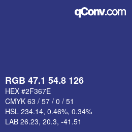 Color code: RGB 47.1 54.8 126 | qconv.com