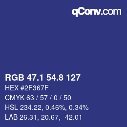 カラーコード: RGB 47.1 54.8 127 | qconv.com