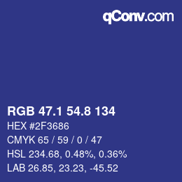 カラーコード: RGB 47.1 54.8 134 | qconv.com