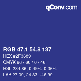 カラーコード: RGB 47.1 54.8 137 | qconv.com