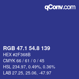 カラーコード: RGB 47.1 54.8 139 | qconv.com