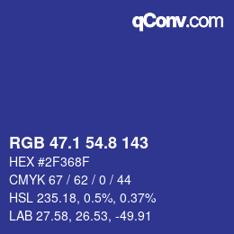 カラーコード: RGB 47.1 54.8 143 | qconv.com