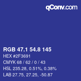 カラーコード: RGB 47.1 54.8 145 | qconv.com