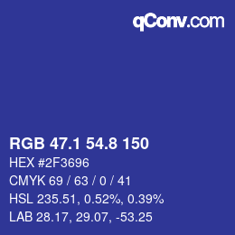 カラーコード: RGB 47.1 54.8 150 | qconv.com