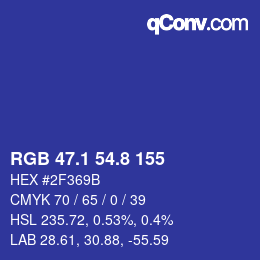 カラーコード: RGB 47.1 54.8 155 | qconv.com