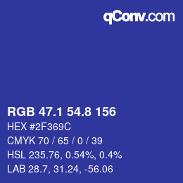 カラーコード: RGB 47.1 54.8 156 | qconv.com