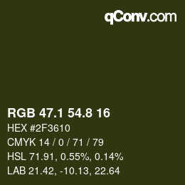 Color code: RGB 47.1 54.8 16 | qconv.com
