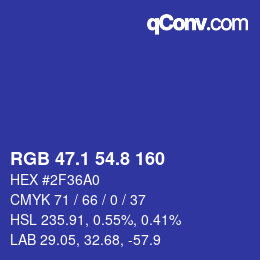 カラーコード: RGB 47.1 54.8 160 | qconv.com