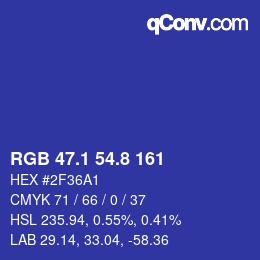 カラーコード: RGB 47.1 54.8 161 | qconv.com