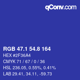 カラーコード: RGB 47.1 54.8 164 | qconv.com