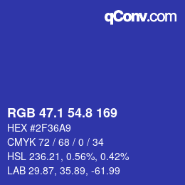 カラーコード: RGB 47.1 54.8 169 | qconv.com