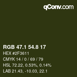 Color code: RGB 47.1 54.8 17 | qconv.com