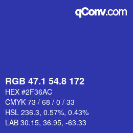 カラーコード: RGB 47.1 54.8 172 | qconv.com