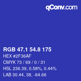 カラーコード: RGB 47.1 54.8 175 | qconv.com