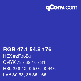 カラーコード: RGB 47.1 54.8 176 | qconv.com