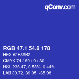 カラーコード: RGB 47.1 54.8 178 | qconv.com