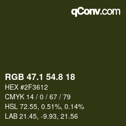 カラーコード: RGB 47.1 54.8 18 | qconv.com