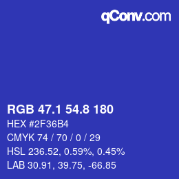 カラーコード: RGB 47.1 54.8 180 | qconv.com