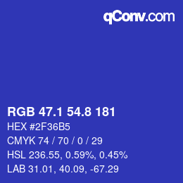 カラーコード: RGB 47.1 54.8 181 | qconv.com