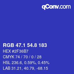 カラーコード: RGB 47.1 54.8 183 | qconv.com