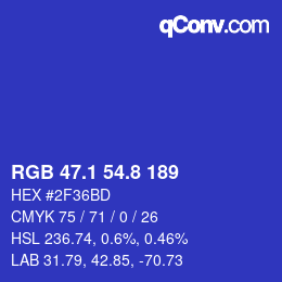 カラーコード: RGB 47.1 54.8 189 | qconv.com