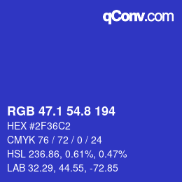 カラーコード: RGB 47.1 54.8 194 | qconv.com