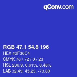 カラーコード: RGB 47.1 54.8 196 | qconv.com